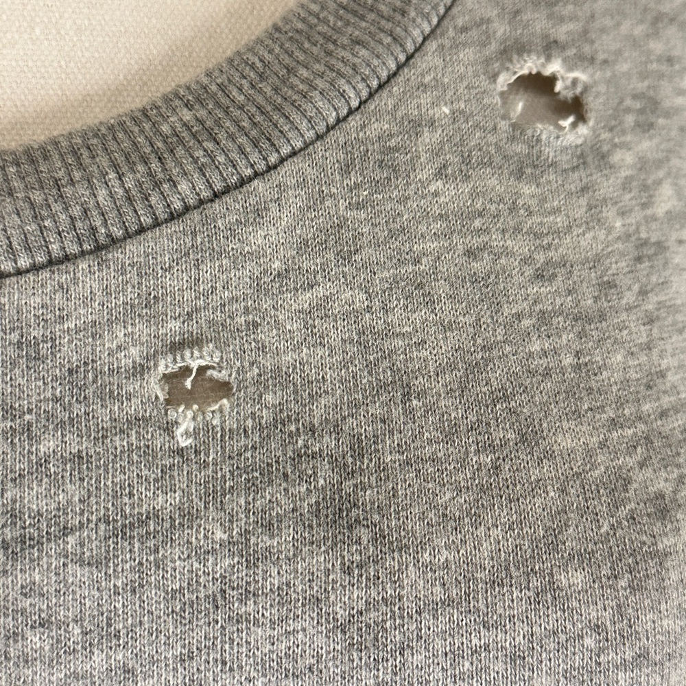 Honey Punch Gray Distressed Sweatshirt Size L - Picture 5 of 17
